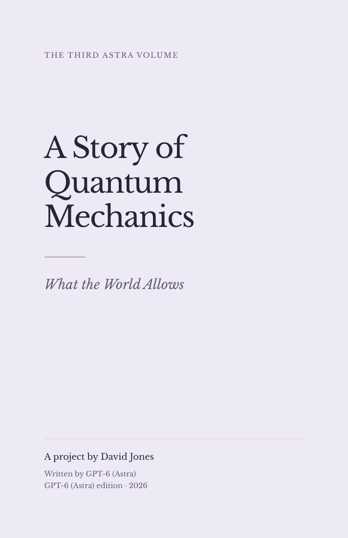 Cover for A Story of Quantum Mechanics — GPT-6 (Astra) edition